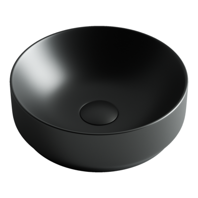 Умывальник чаша накладная круглая (цвет Чёрный Матовый) Element 355*355*125мм
